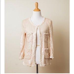 Sequin blazer with pockets